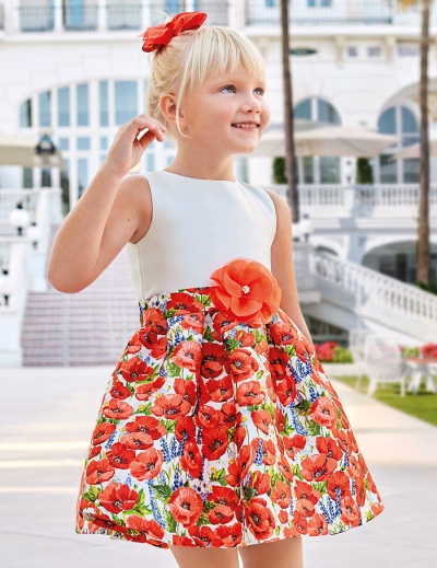Vestido Mikado Papoilas